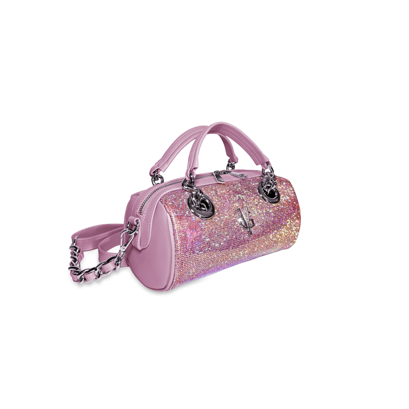 VG Luxury - Borsa Mini Bowling lavanda & cristalli