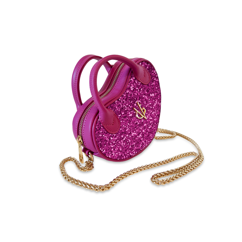 VG cuore Mini trapuntato fuxia & glitter