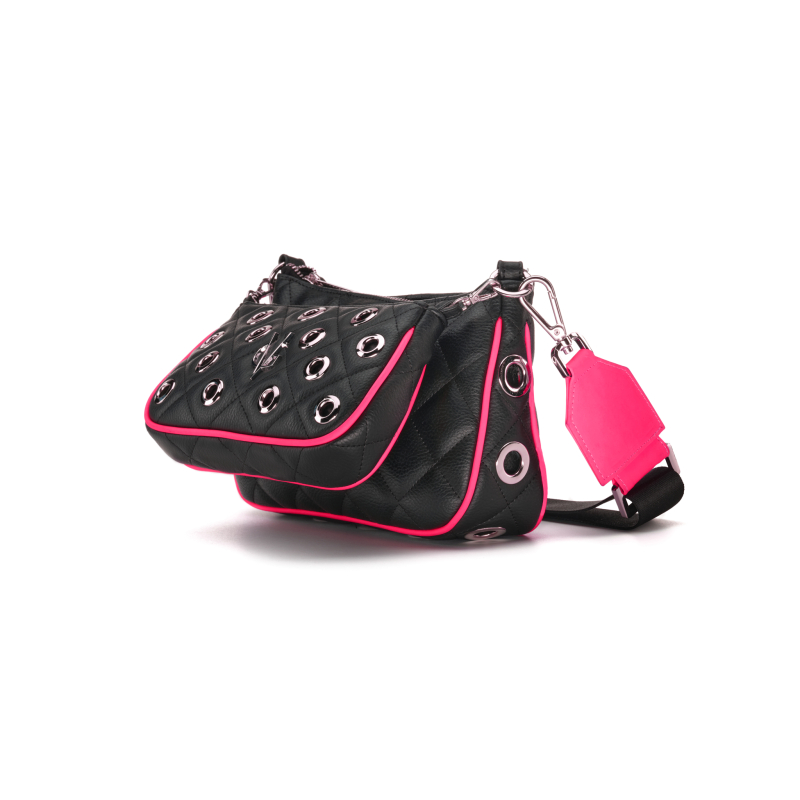 PREORDINA ORA VG-Double trouble fluo edition-Borse a tracolla nera & fucsia