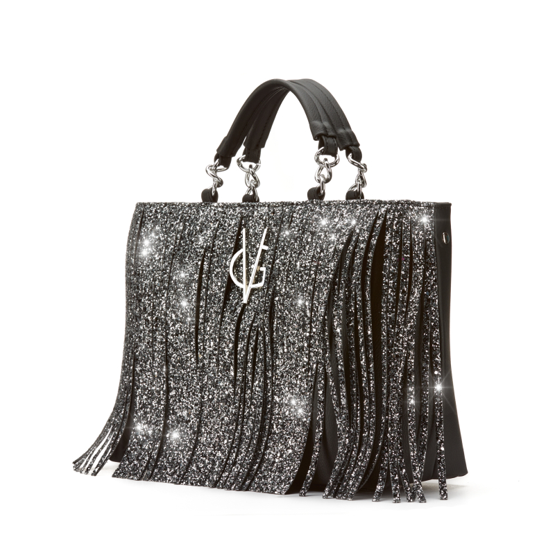 VG10 Black bag grey glitter fringe-Best seller