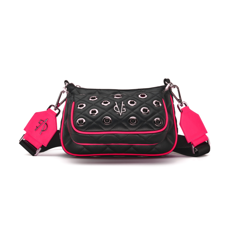 PREORDINA ORA VG-Double trouble fluo edition-Borse a tracolla nera & fucsia
