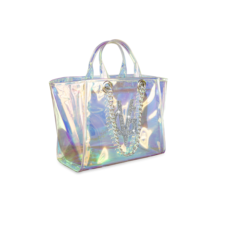 VG MIRAGE COLLECTION - Borsa trasparente & glitter argento