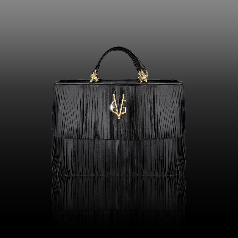 VG 10 Borsa nera con frange