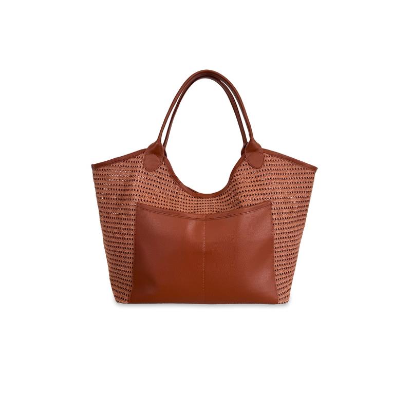 VG Shopper rafia cuoio