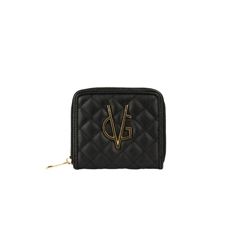 ❤️VG Portefeuille carré matelassé noir