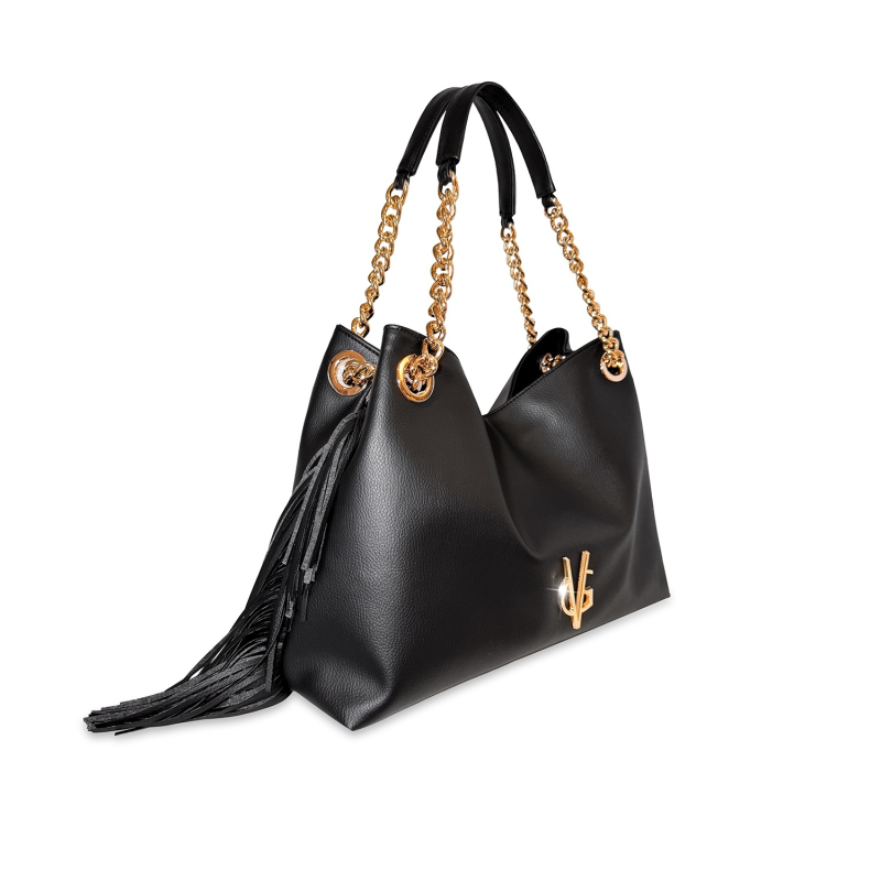 VG Shopper media nera con frange