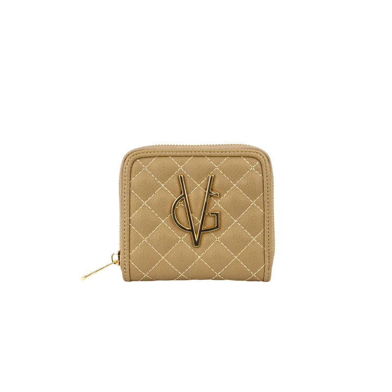 ❤️VG Portefeuille carré matelassé camel