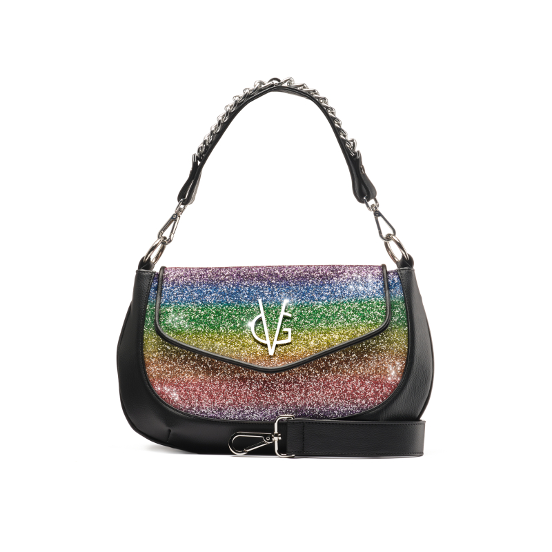 VG Joy - Sac à baguette noir & paillettes rainbow