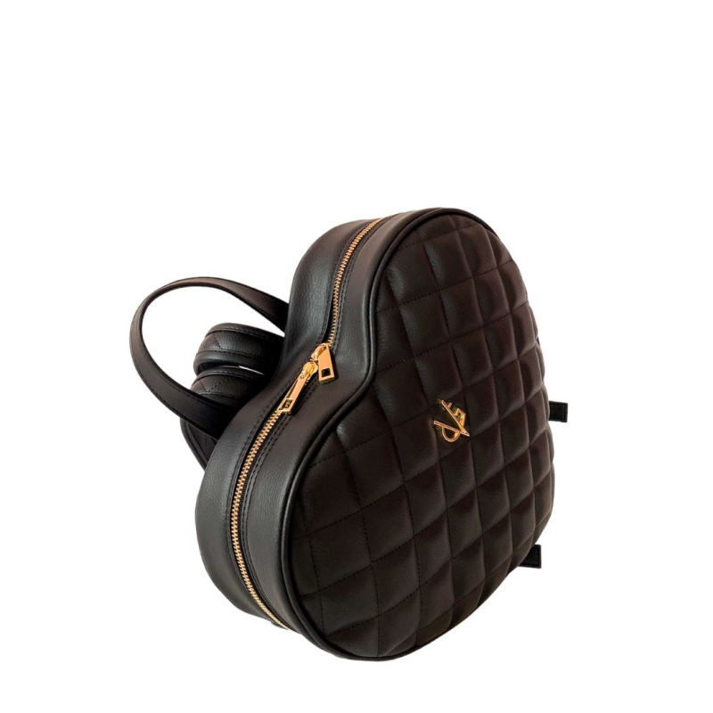 Vg black heart quilted backpack