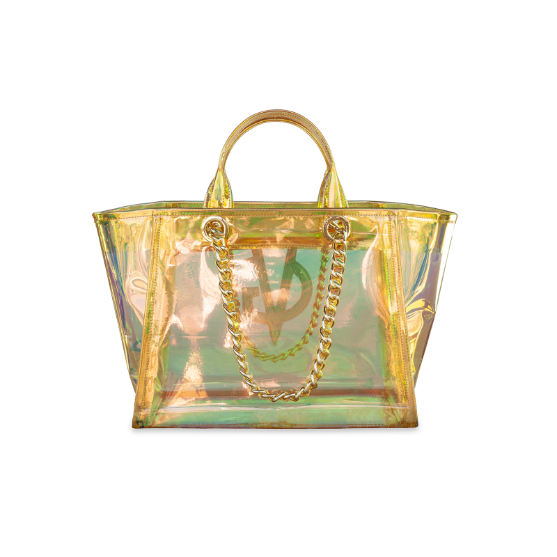 VG MIRAGE COLLECTION - Borsa trasparente & glitter oro