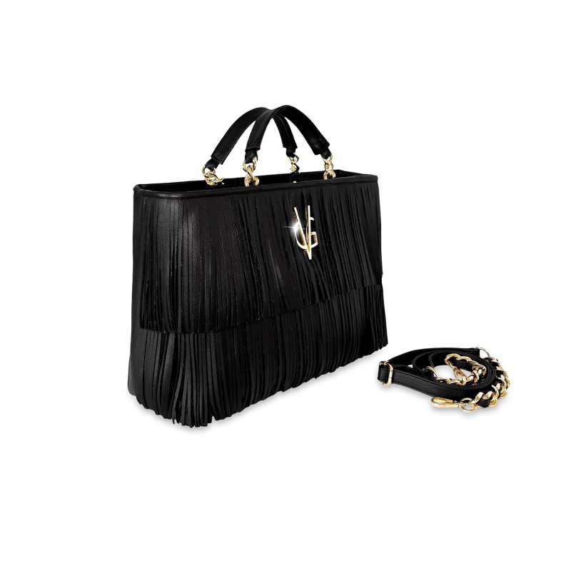 VG 10 Borsa nera con frange