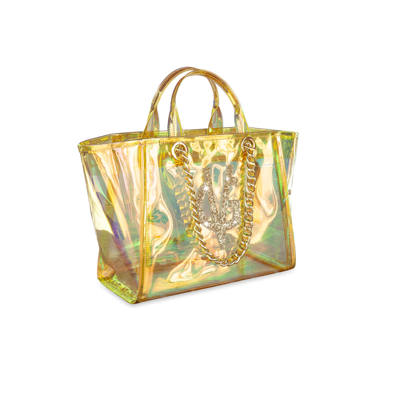 VG MIRAGE COLLECTION - Borsa trasparente & glitter oro