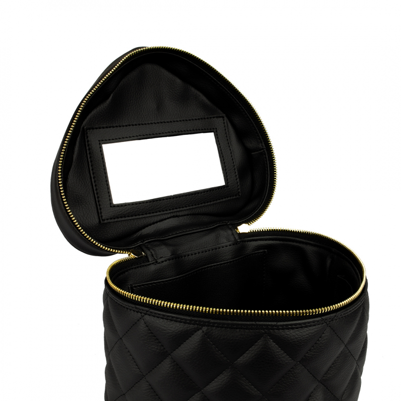 ❤️VG Beauty case en forme de cœur noire avec miroir