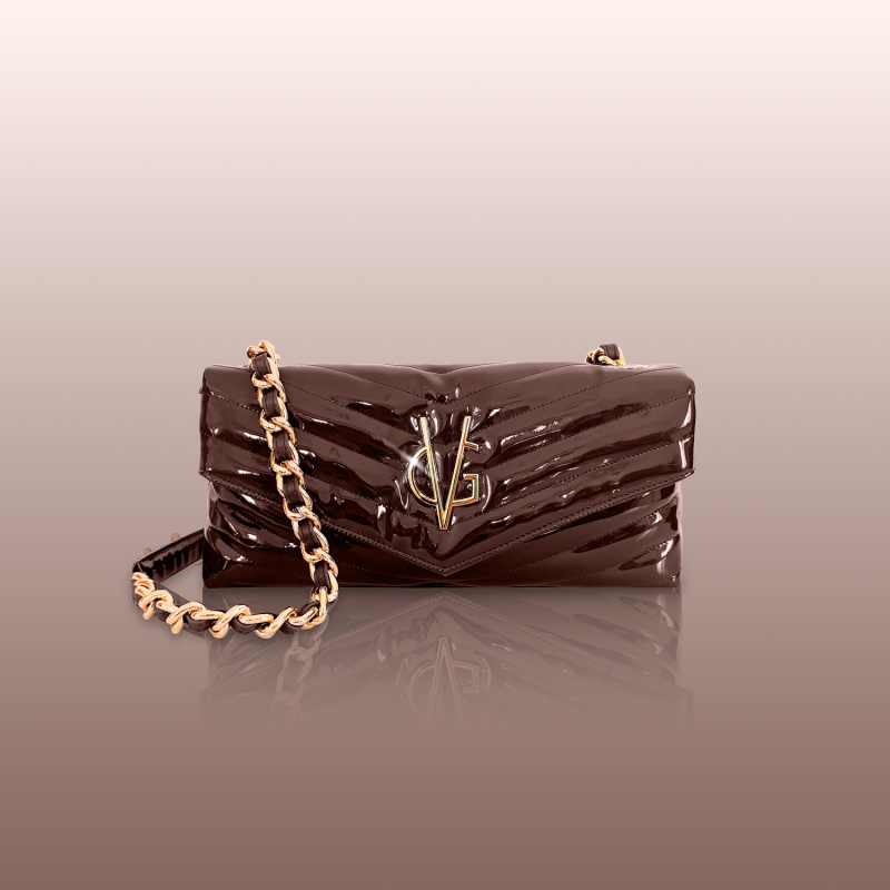 VG VBAG -Baguette lucida Chocolate Bown Chevron