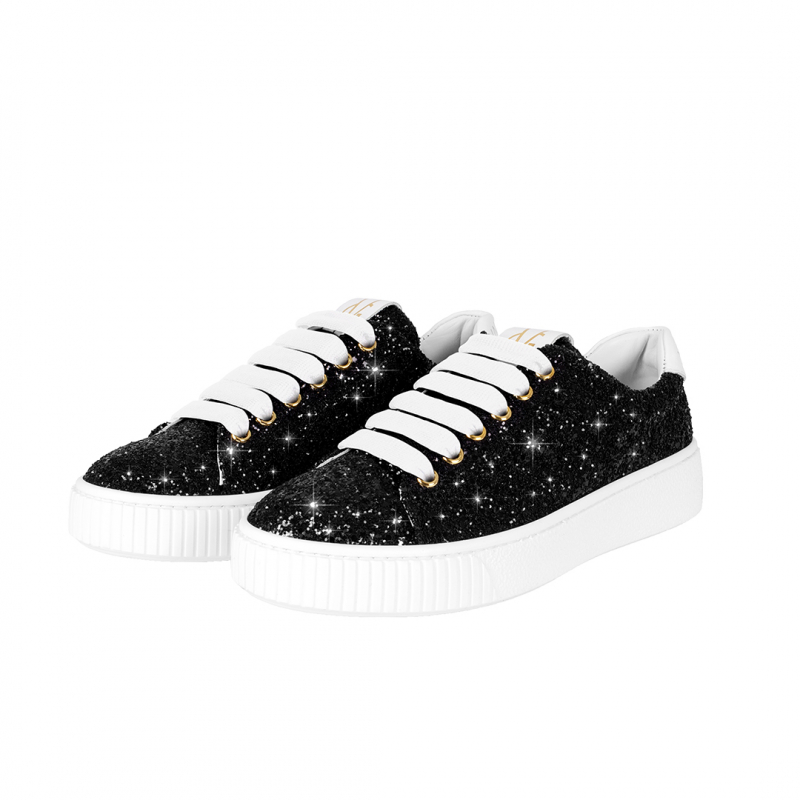 VG black glitter sneakers