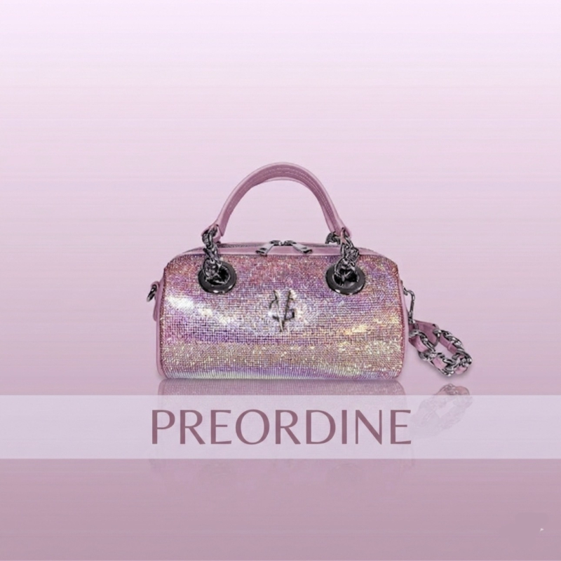 VG Luxury - Borsa Mini Bowling lavanda & cristalli