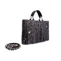 VG10 Borsa nera frange glitter sale e pepe