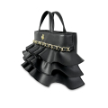 VG LOVELY - Borsa in similpelle nera & rouches