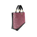 VG black handbag & light pink glitter