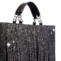 VG10 Borsa nera frange glitter sale e pepe