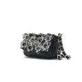 VG - Luxury Garden - petit sac à bandoulière noir & fleurs paillettes avec cristal