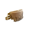 VG   Marsupio tabacco con borchie & frange in cristalli oro