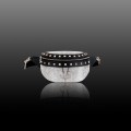 VG Marsupio nero, borchie & cristalli silver