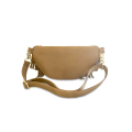 VG   Marsupio tabacco con borchie & frange in cristalli oro