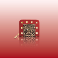 Wonderful Christmas -  Portafoglio quadrato rosso saffiano & leopardo