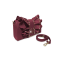 Wonderful Christmas -  Borsa a tracolla bordeaux  con rouches & borchie