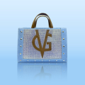 VG Riviera Shine - Borsa grande jeans borchie & cristalli