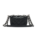 VG - Luxury Garden - petit sac à bandoulière noir & fleurs paillettes avec cristal