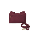 Wonderful Christmas -  Borsa a tracolla bordeaux  con rouches & borchie