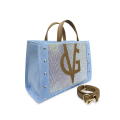VG Riviera Shine - Borsa grande jeans borchie & cristalli