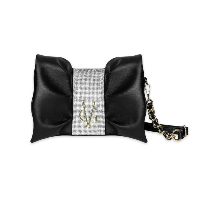 VG - Borsa fiocco nera & cristalli