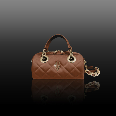 VG Borsa Mini Bowling trapuntata cuoio