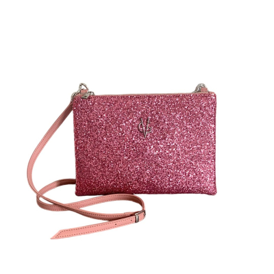 VG - Borsa a tracolla glitter rosa