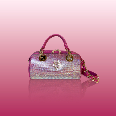 VG Luxury - Borsa Mini Bowling fuxia & cristalli
