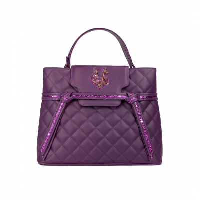 VG grand sac tote matelassé violet & glitter violet