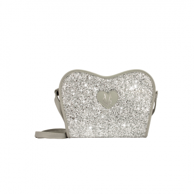 ❤️VG Low Cost-Too Chic borsa saponetta grande grigia & glitter argento