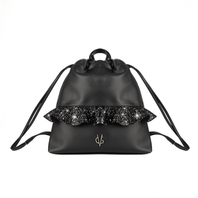 VG black glitter rouches backpack