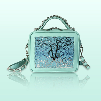 VG Luxury - cubotto piccolo verde acqua & cristalli sfumati