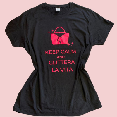 VG T-shirt Glittera la taille noire- taille unique L