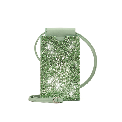 VG Portacellulare menta & glitter menta con tracolla