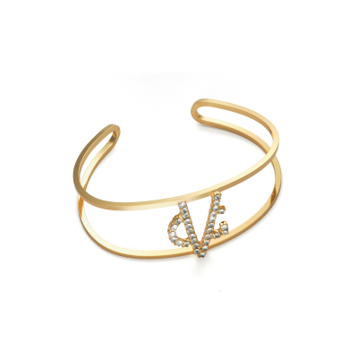 Bracciale logo VG con cristalli