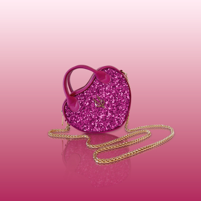 VG cuore Mini trapuntato fuxia & glitter
