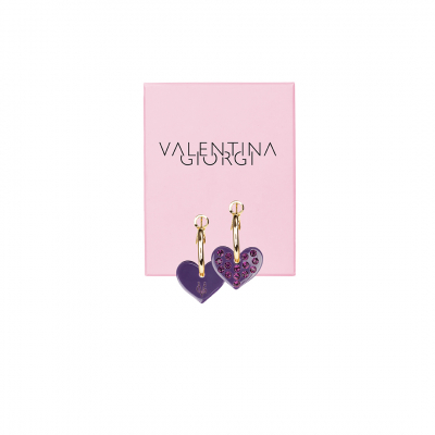 ❤️VG Love-her! Hoop earrings with small purple heart