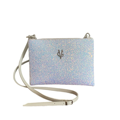 VG - Hand bag with shoulder strap and white glitter sleeve