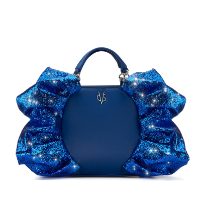 VG Borsa a caramella grande blu elettrico & glitter blu