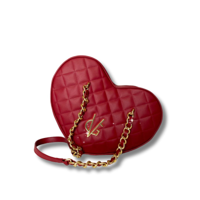 VG borsa cuore grande trapuntato bordeaux